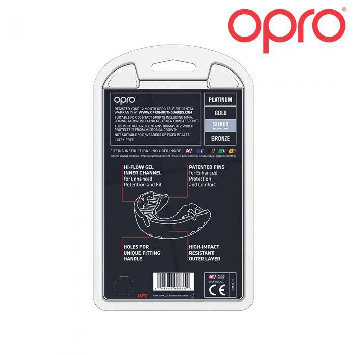OPRO SILVER BLACK/RED - Booster Fight Store