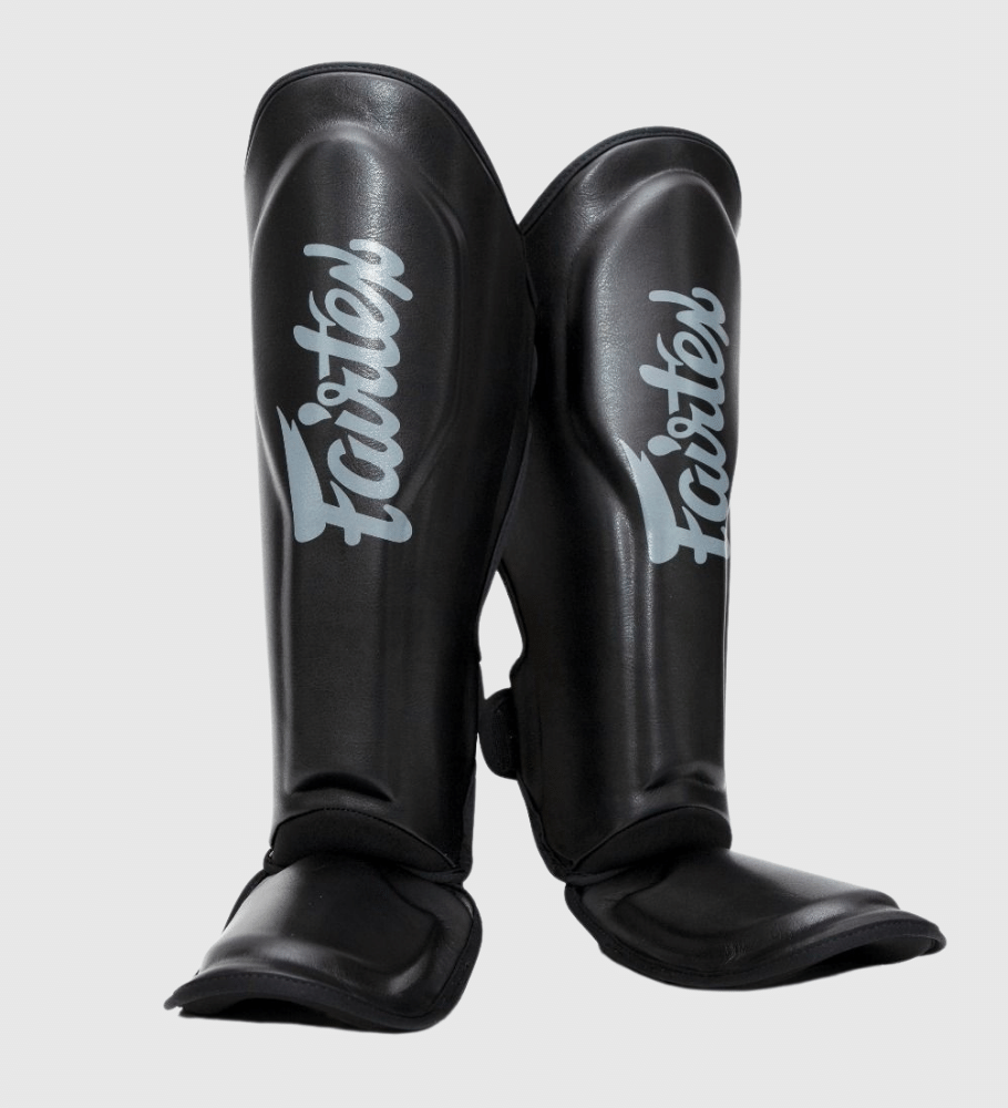 Fairtex Kickboks Scheenbeschermers FXB - Zwart/Grijs - Booster Fight Store