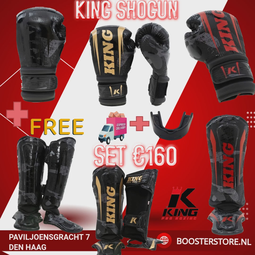 Load video: King Shogun boxing gloves red